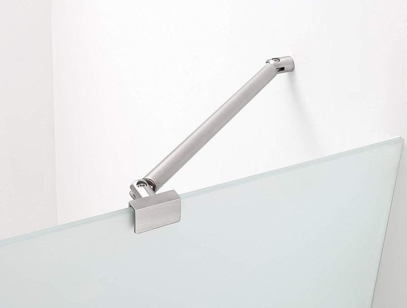 Aston Merrick 34 in. to 34.25 in. x 72 in. Frameless Neo-Angle Shower Enclosure with Frosted Glass in Stainless Steel 3