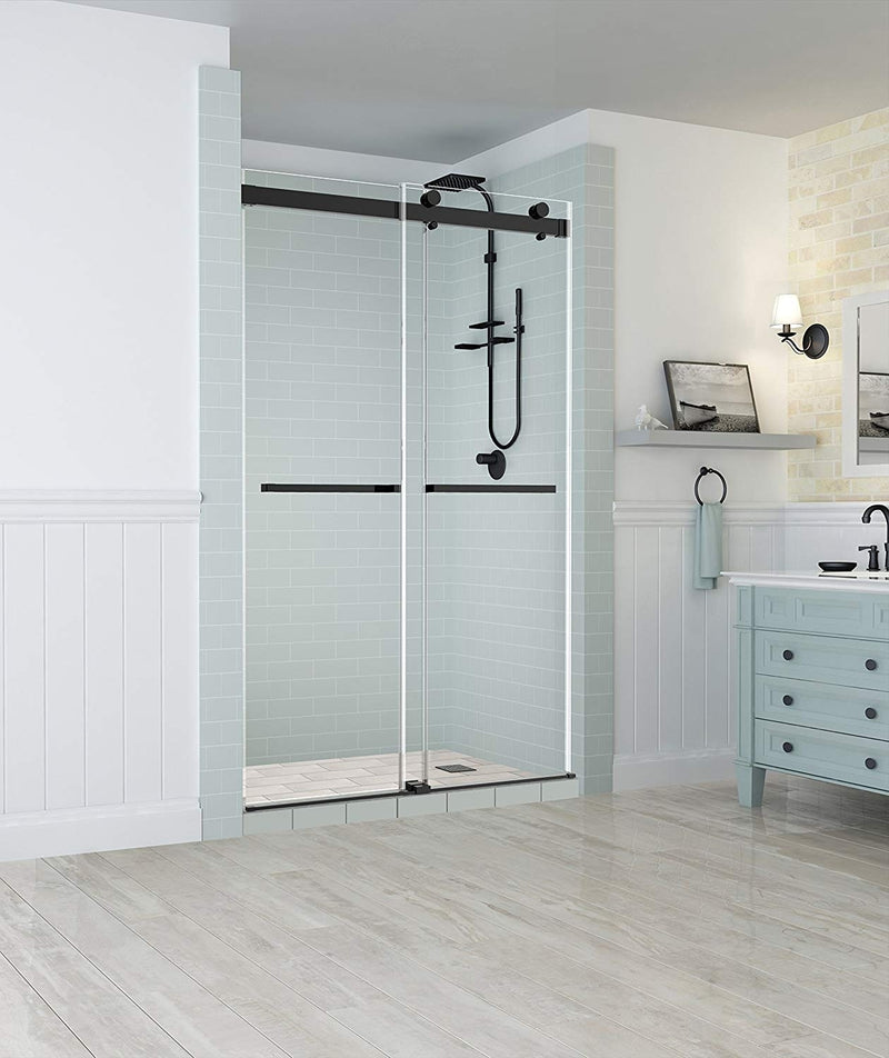 Aston Rivage 44 in. to 48 in. x 76 in. Frameless Double-Bypass Sliding Shower Door in Oil Rubbed Bronze