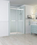 Aston Rivage 44 in. to 48 in. x 76 in. Frameless Double-Bypass Sliding Shower Door in Stainless Steel