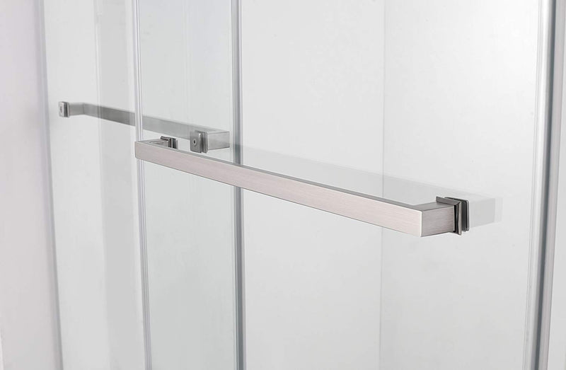 Aston Rivage 44 in. to 48 in. x 76 in. Frameless Double-Bypass Sliding Shower Door in Stainless Steel 4