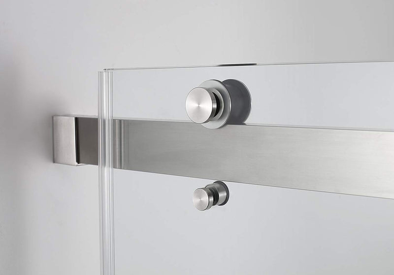 Aston Rivage 56 in. to 60 in. x 76 in. Frameless Double-Bypass Sliding Shower Door in Stainless Steel 3