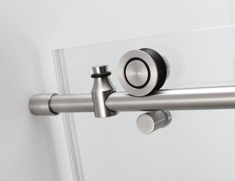Aston Coraline 56 in. to 60 in. x 33.875 in. x 76 in. Frameless Sliding Shower Enclosure in Stainless Steel 3