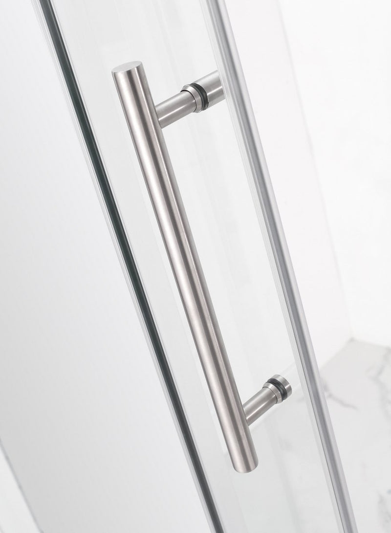 Aston Coraline 56 in. to 60 in. x 33.875 in. x 76 in. Frameless Sliding Shower Enclosure in Stainless Steel 5