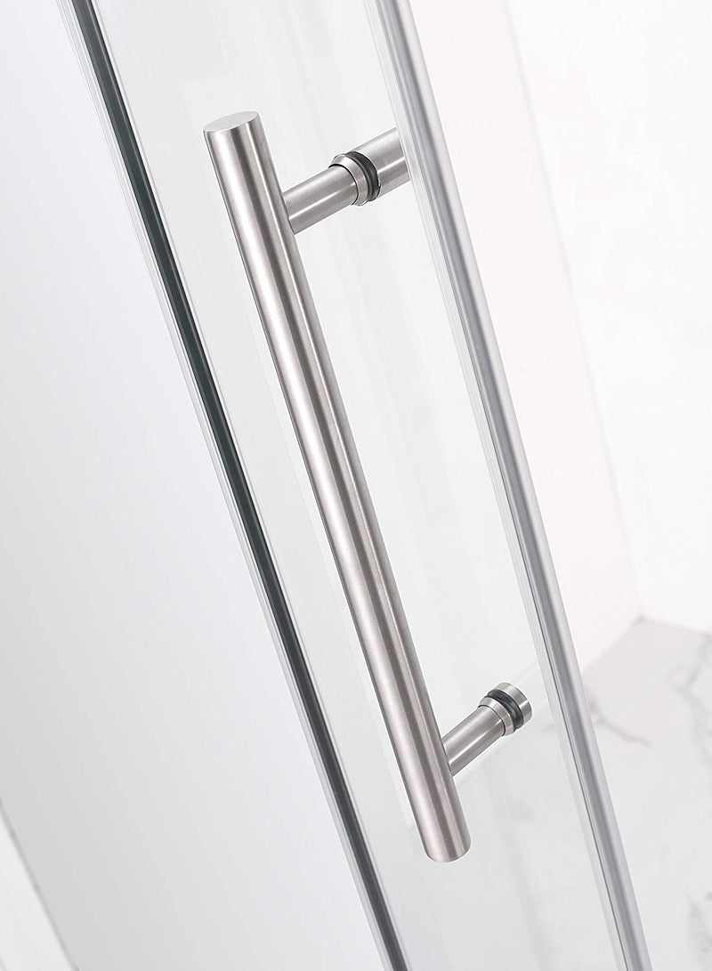 Aston Coraline 44 in. to 48 in. x 33.875 in. x 76 in. Frameless Sliding Shower Enclosure in Stainless Steel 4