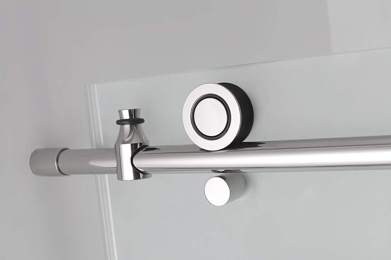 Aston Coraline 68 in. to 72 in. x 33.875 in. x 76 in. Frameless Sliding Shower Enclosure with Frosted Glass in Chrome 3