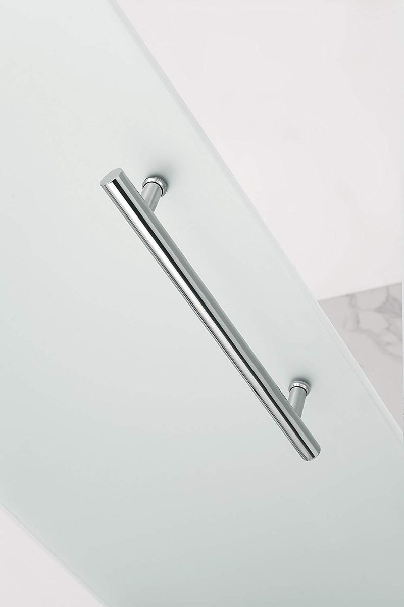 Aston Merrick 34 in. to 34.25 in. x 72 in. Frameless Neo-Angle Shower Enclosure with Frosted Glass in Chrome 5