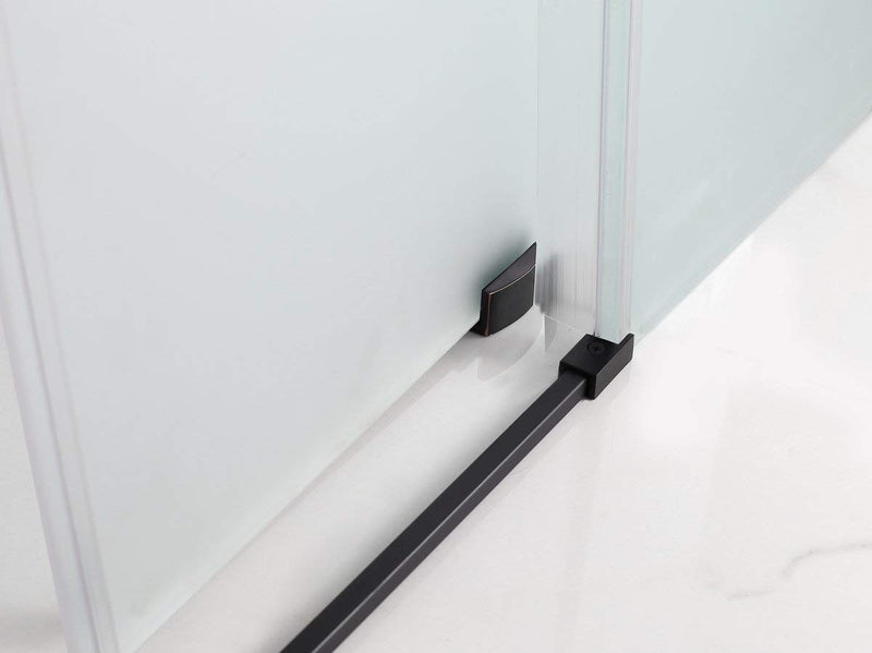 Aston Coraline 56 in. to 60 in. x 76 in. Frameless Sliding Shower Door with Frosted Glass in Oil Rubbed Bronze