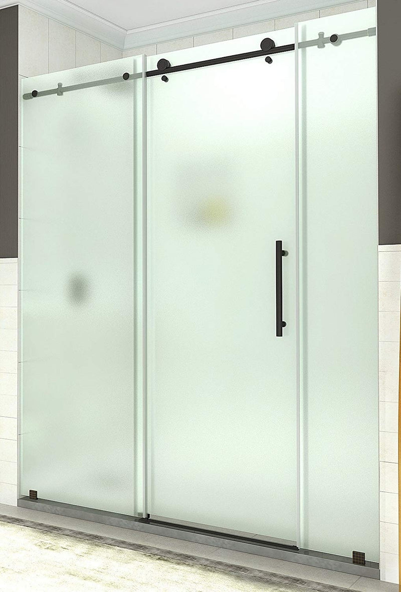 Aston Coraline 68 in. to 72 in. x 76 in. Frameless Sliding Shower Door with Frosted Glass in Oil Rubbed Bronze