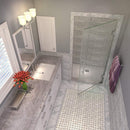 Aston Kinkade 23.75 in. to 24.25 in. x 72 in. Frameless Hinged Shower Door in Stainless Steel 2