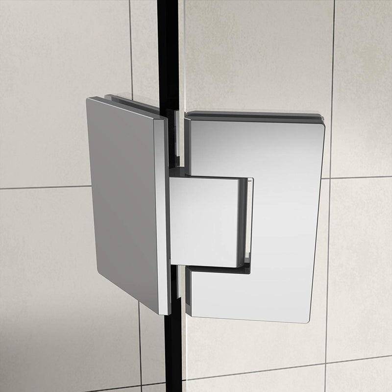 Aston Merrick GS 34 in. to 34.25 in. x 72 in. Frameless Neo-Angle Shower Enclosure with Glass Shelves in Chrome 5