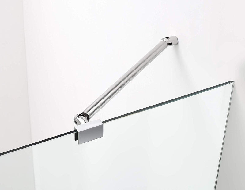 Aston Merrick GS 38 in. to 38.5 in. x 72 in. Frameless Neo-Angle Shower Enclosure with Glass Shelves in Chrome 5