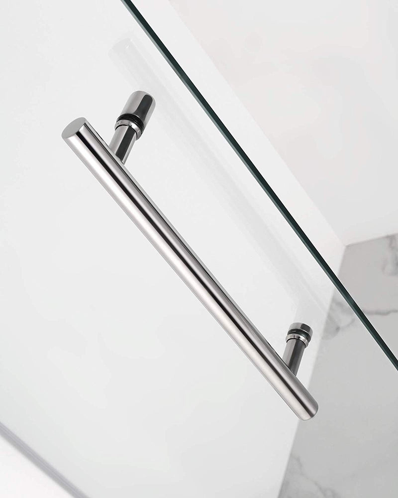 Aston Merrick GS 38 in. to 38.5 in. x 72 in. Frameless Neo-Angle Shower Enclosure with Glass Shelves in Chrome 7