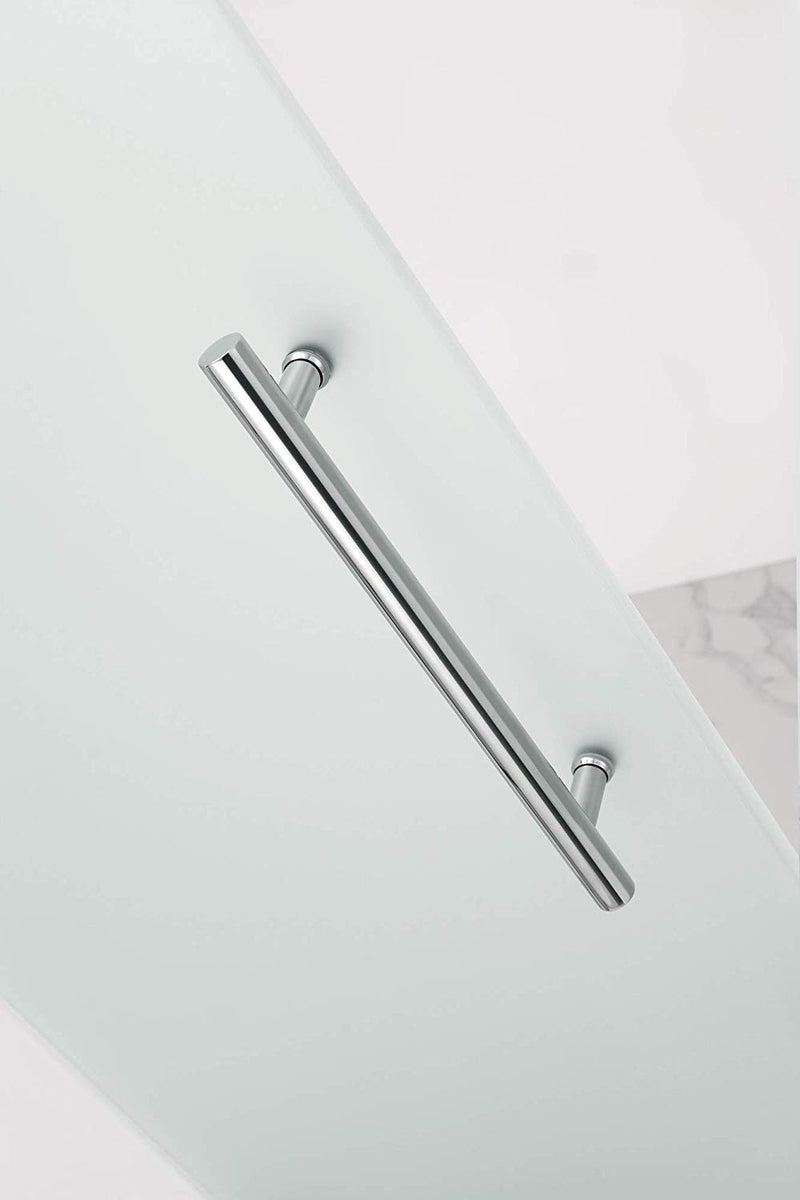 Aston Merrick 42 in. to 42.5 in. x 72 in. Frameless Neo-Angle Shower Enclosure with Frosted Glass in Stainless Steel 6