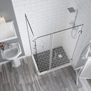 Aston BromleyGS 35.25 to 36.25 x 34.375 x 72 Frameless Corner Hinged Shower Enclosure with Glass Shelves in Chrome 6