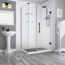 Aston BromleyGS 51.25 to 52.25 x 34.375 x 72 Frameless Corner Hinged Shower Enclosure with Glass Shelves in Oil Rubbed Bronze