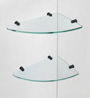 Aston BromleyGS 51.25 to 52.25 x 32.375 x 72 Frameless Corner Hinged Shower Enclosure with Glass Shelves in Oil Rubbed Bronze 2