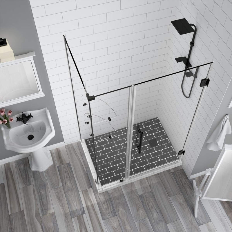 Aston BromleyGS 51.25 to 52.25 x 38.375 x 72 Frameless Corner Hinged Shower Enclosure with Glass Shelves in Oil Rubbed Bronze 5