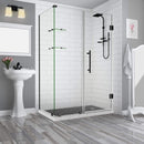 Aston BromleyGS 51.25 to 52.25 x 32.375 x 72 Frameless Corner Hinged Shower Enclosure with Glass Shelves in Oil Rubbed Bronze