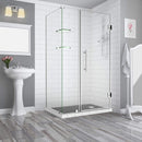 Aston BromleyGS 35.25 to 36.25 x 36.375 x 72 Frameless Corner Hinged Shower Enclosure with Glass Shelves in Stainless Steel
