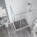 Aston BromleyGS 38.25 to 39.25 x 38.375 x 72 Frameless Corner Hinged Shower Enclosure with Glass Shelves in Stainless Steel 2