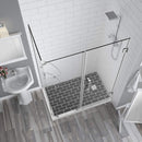 Aston BromleyGS 51.25 to 52.25 x 36.375 x 72 Frameless Corner Hinged Shower Enclosure with Glass Shelves in Stainless Steel 5