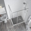 Aston BromleyGS 51.25 to 52.25 x 38.375 x 72 Frameless Corner Hinged Shower Enclosure with Glass Shelves in Stainless Steel 2