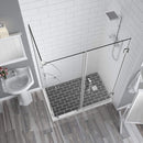 Aston BromleyGS 61.25 to 62.25 x 38.375 x 72 Frameless Corner Hinged Shower Enclosure with Glass Shelves in Stainless Steel 2