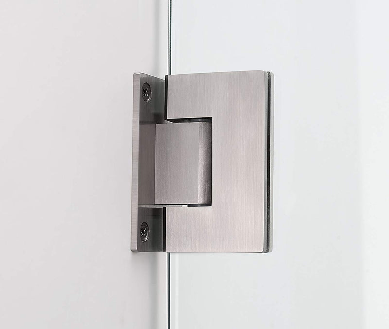 Aston Belmore GS 50.25 in. to 51.25 in. x 72 in. Frameless Hinged Shower Door with Glass Shelves in Stainless Steel 5