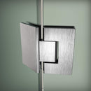 Aston Merrick GS 34 in. to 34.25 in. x 72 in. Frameless Neo-Angle Shower Enclosure with Frosted Glass and Glass Shelves in Stainless Steel 5