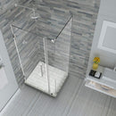 Aston Bromley 35.25 in. to 36.25 in. x 32.375 in. x 72 in. Frameless Corner Hinged Shower Enclosure in Stainless Steel 4