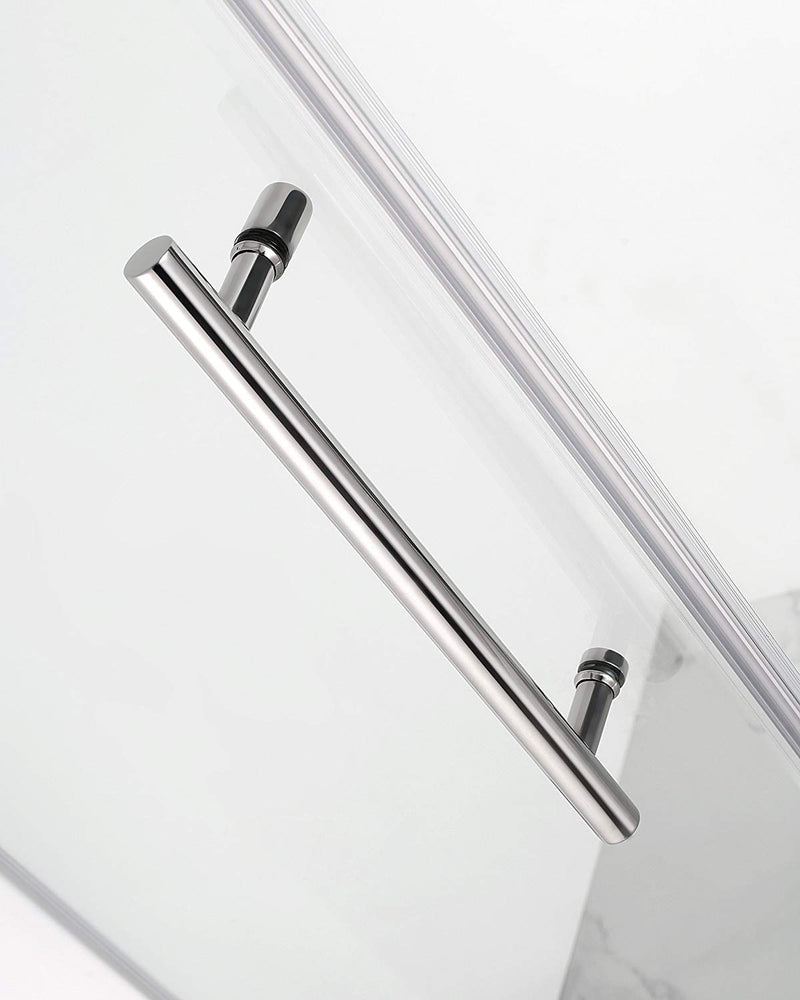 Aston Belmore GS 75.25 in. to 76.25 in. x 72 in. Frameless Hinged Shower Door with Glass Shelves in Chrome 4