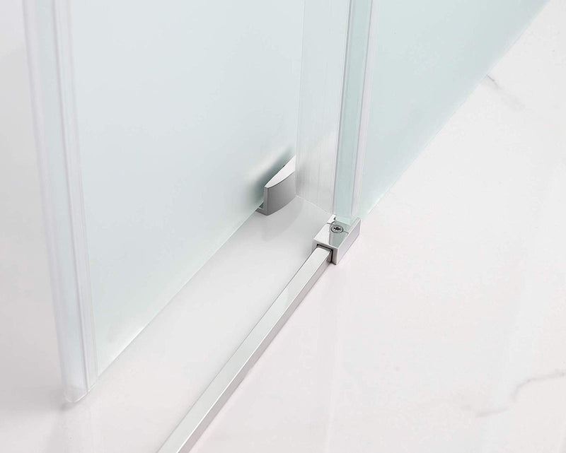 Aston Coraline 56 in. to 60 in. x 33.875 in. x 76 in. Frameless Sliding Shower Enclosure with Frosted Glass in Chrome 3