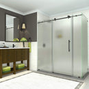 Aston Coraline 68 in. to 72 in. x 33.875 in. x 76 in. Frameless Sliding Shower Enclosure with Frosted Glass in Oil Rubbed Bronze 2