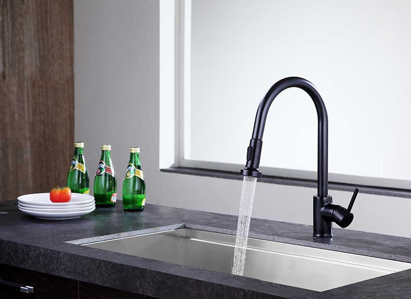 Anzzi Somba Single-Handle Pull-Out Sprayer Kitchen Faucet in Oil Rubbed Bronze KF-AZ213ORB 19