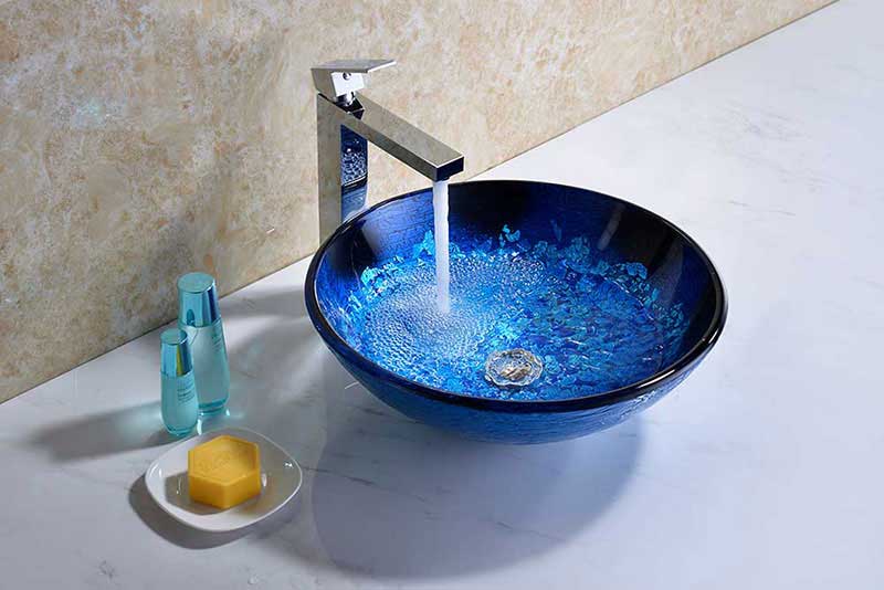 Anzzi Stellar Series Deco-Glass Vessel Sink in Blue Blaze 3
