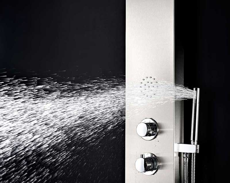 Anzzi STARLET Series 64 in. Full Body Shower Panel System with Heavy Rain Shower and Spray Wand in Brushed Steel 5