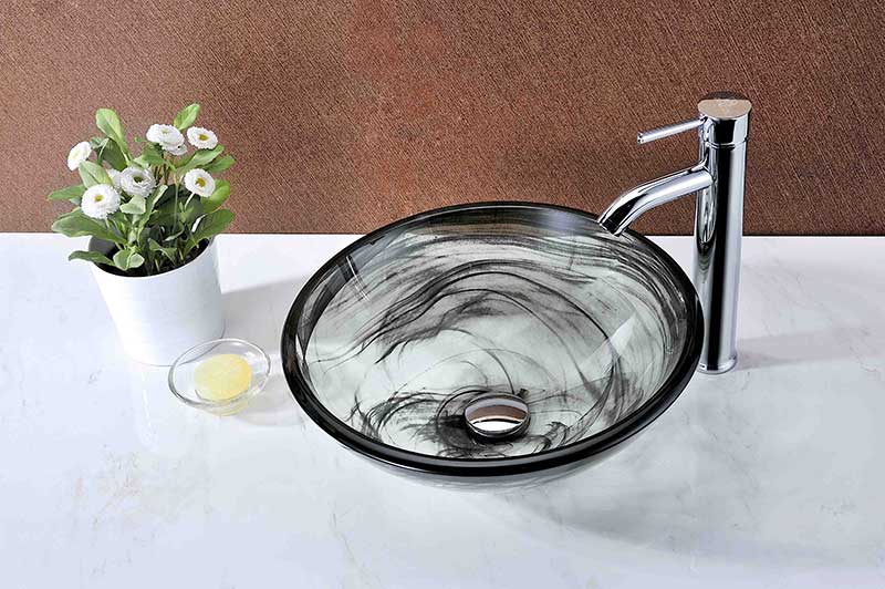 Anzzi Verabue Series Vessel Sink with Pop-Up Drain in Slumber Wisp N49 3