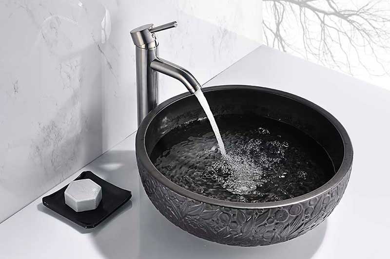 Anzzi Stellar Series Ceramic Vessel Sink in Black 3