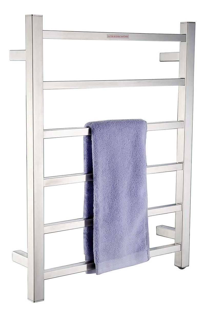 Anzzi Charles Series 6-Bar Stainless Steel Wall Mounted Electric Towel Warmer Rack in Brushed Nickel 6