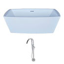 Anzzi Arthur 5.6 ft. Acrylic Freestanding Non-Whirlpool Bathtub in White and Kros Series Faucet in Chrome