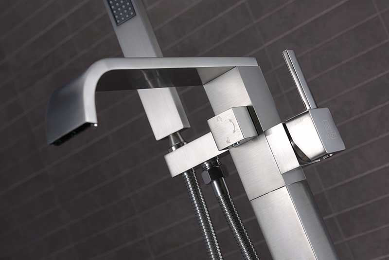 Anzzi Angel 2-Handle Claw Foot Tub Faucet with Hand Shower in Brushed Nickel FS-AZ0044BN 6