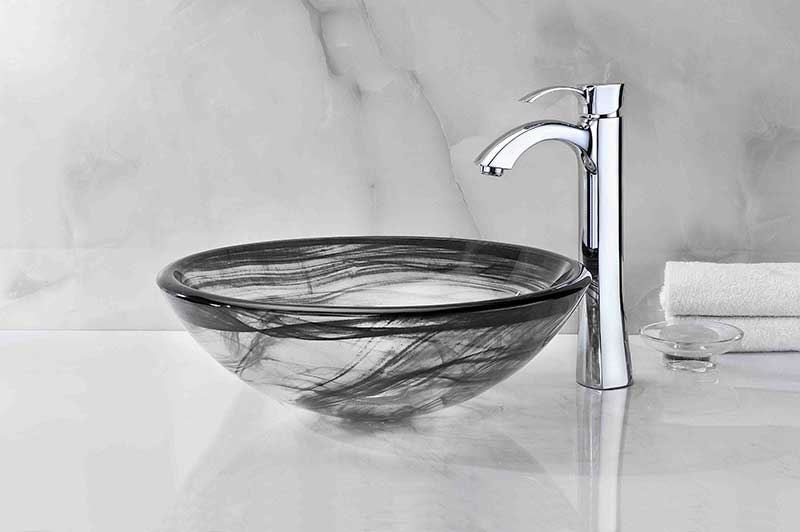 Anzzi Verabue Series Vessel Sink with Pop-Up Drain in Slumber Wisp N49 7