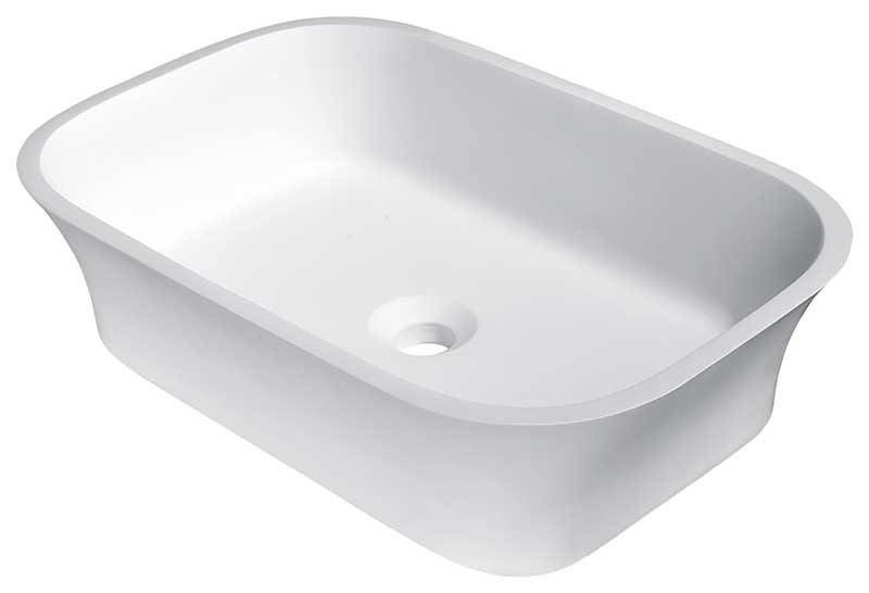 Anzzi Ajeet Solid Surface Vessel Sink in White LS-AZ301