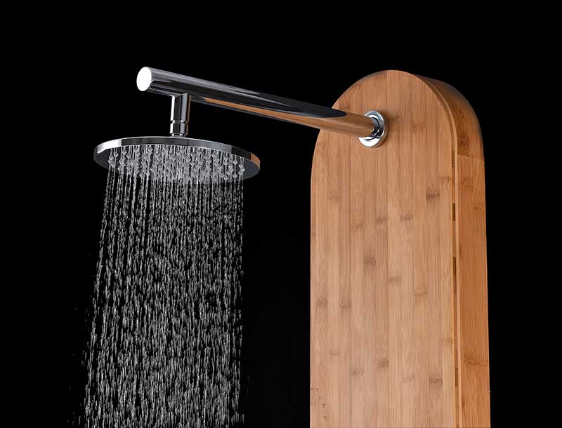 Anzzi Mansion 52 in. Full Body Shower Panel with Heavy Rain Shower and Spray Wand in Natural Bamboo