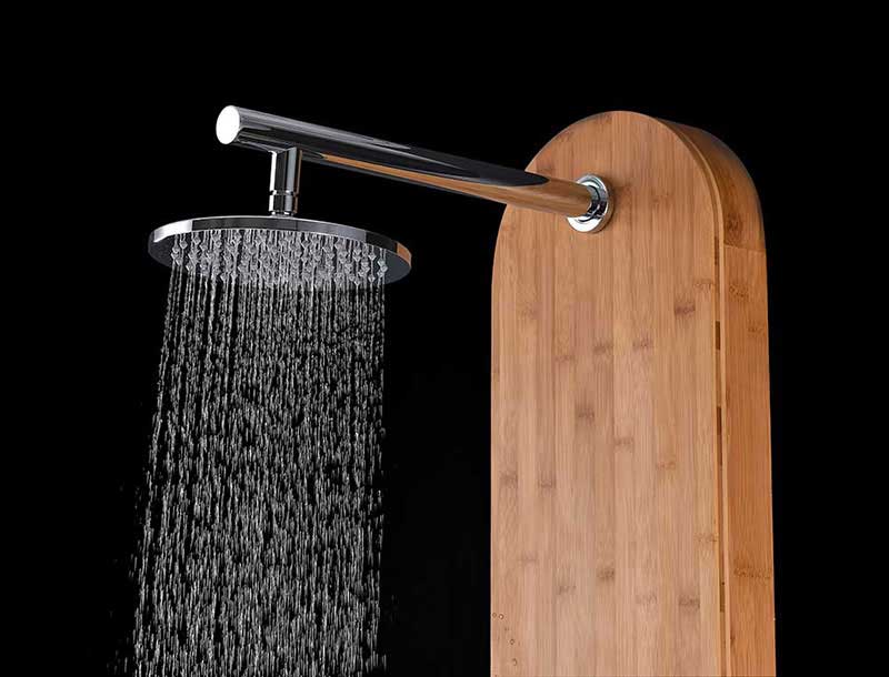Anzzi CRANE Series 52 in. Full Body Shower Panel System with Heavy Rain Shower and Spray Wand in Natural Bamboo 6