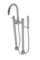Anzzi Ala 6.2 ft. Man-Made Stone Freestanding Non-Whirlpool Bathtub in Matte White and Sol Series Faucet in Chrome 5
