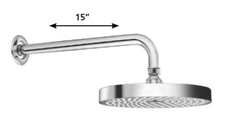 Jewel Faucets 8" Round Ceiling Mount Anti-Lime Shower Head with 15" Brass Shower Arm in Chrome ST-ID-20