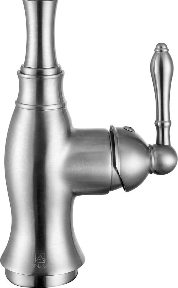 Anzzi Highland Single-Handle Standard Kitchen Faucet with Side Sprayer in Brushed Nickel KF-AZ224BN 10
