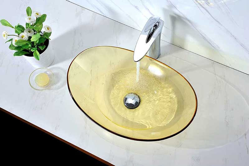 Anzzi Mesto Series Deco-Glass Vessel Sink in Lustrous Translucent Gold 7