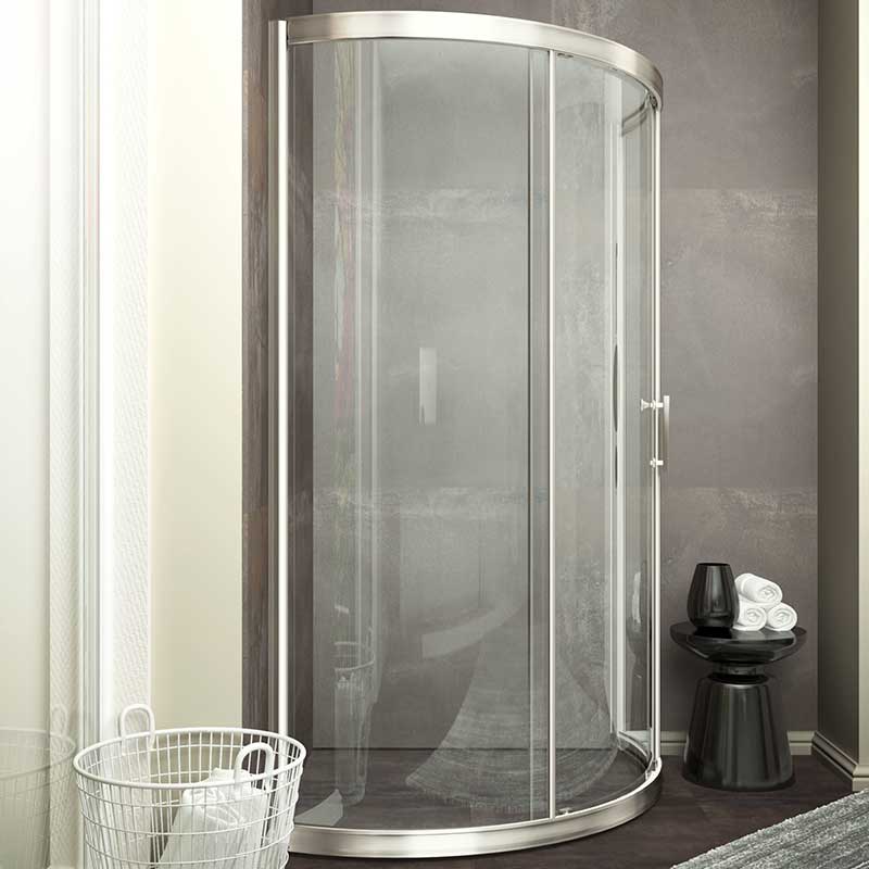 Anzzi Baron Series 39 in. x 74.75 in. Framed Sliding Shower Door in Brushed Nickel SD-AZ01-01BN 2